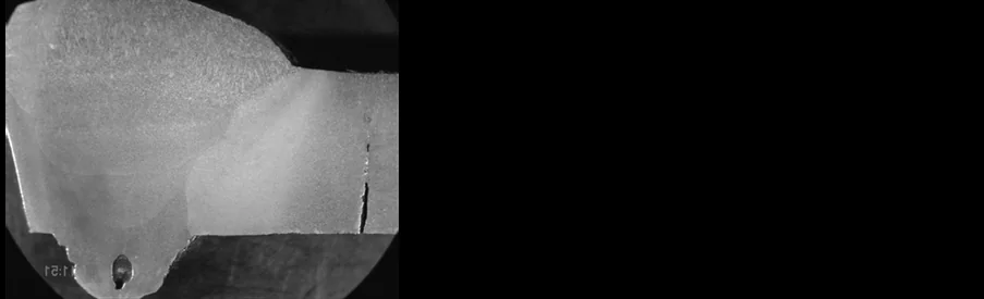 Microscopy fractography showing transgranular cracking in an ammonia pipeline